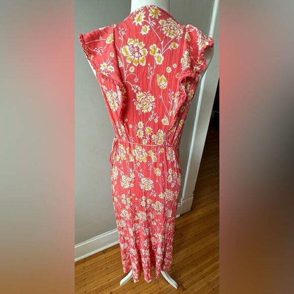 LOFT BEACH Floral Wrap Dress Size Large - Picture 8 of 9